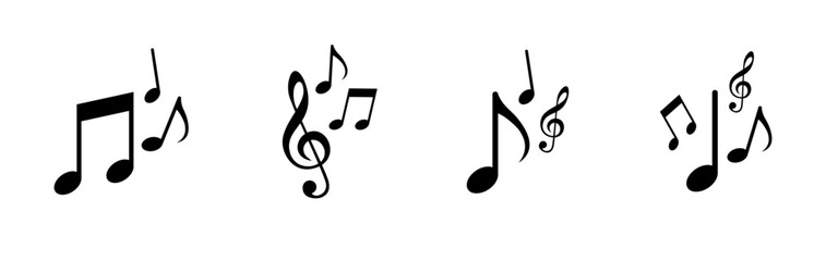 Notes set icons. Silhouette style. Vector icons.