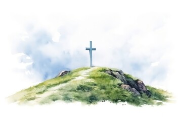 Cross grassland outdoors nature.