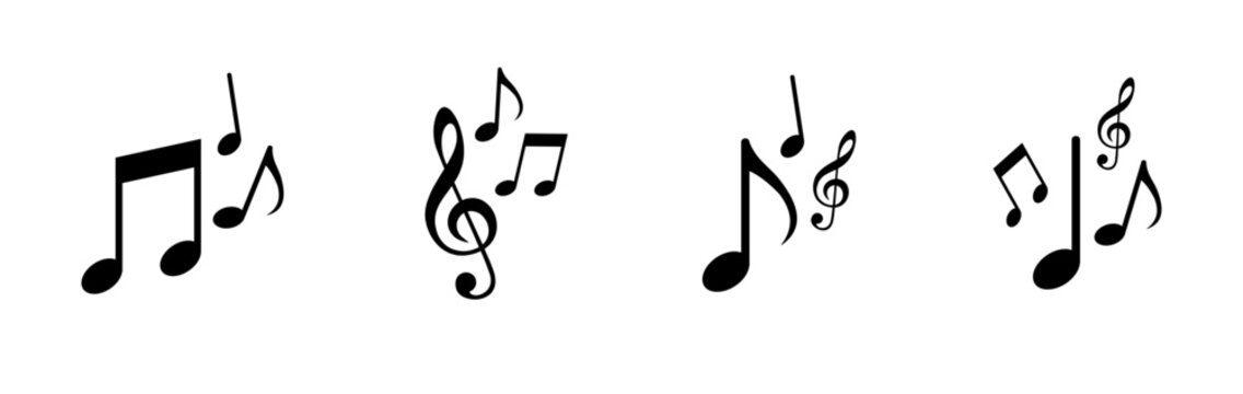 Notes set icons. Silhouette style. Vector icons.