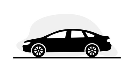 Obraz premium Car icon. Silhouette style. Vector icon.