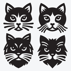 Fototapeta premium Cat Silhouette Bundle Clip Art Vector Illustration for Animal Lovers