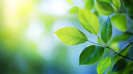 Close-up of vibrant green leaves against a softly blurred background, representing freshness and natural beauty in nature.