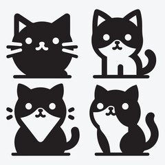 Fototapeta premium Cat Silhouette Bundle Clip Art Vector Illustration for Animal Lovers