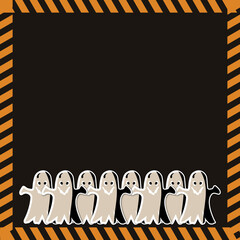 black and white background with  Halloween frame