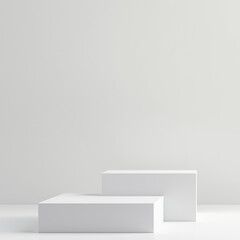 white podium isolated on white background