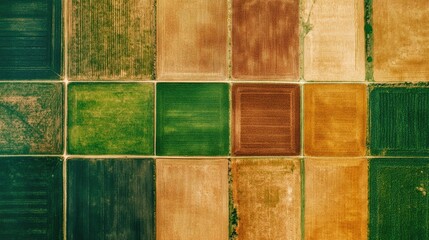 Satellite imagery of large agricultural fields, showing precision farming and crop monitoring technology.