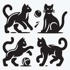 Cat Silhouette Bundle Clip Art Vector Illustration for Animal Lovers