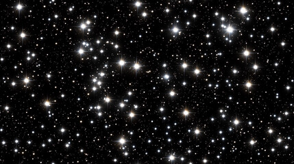 Seamless design showcasing a dense star cluster with varying star sizes and intensities set against a dark backdrop