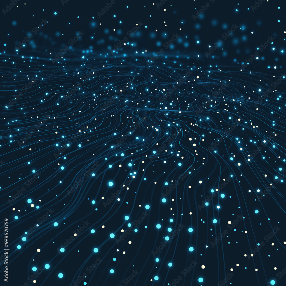 Canvas Prints a blue background with a lot of lines and dots