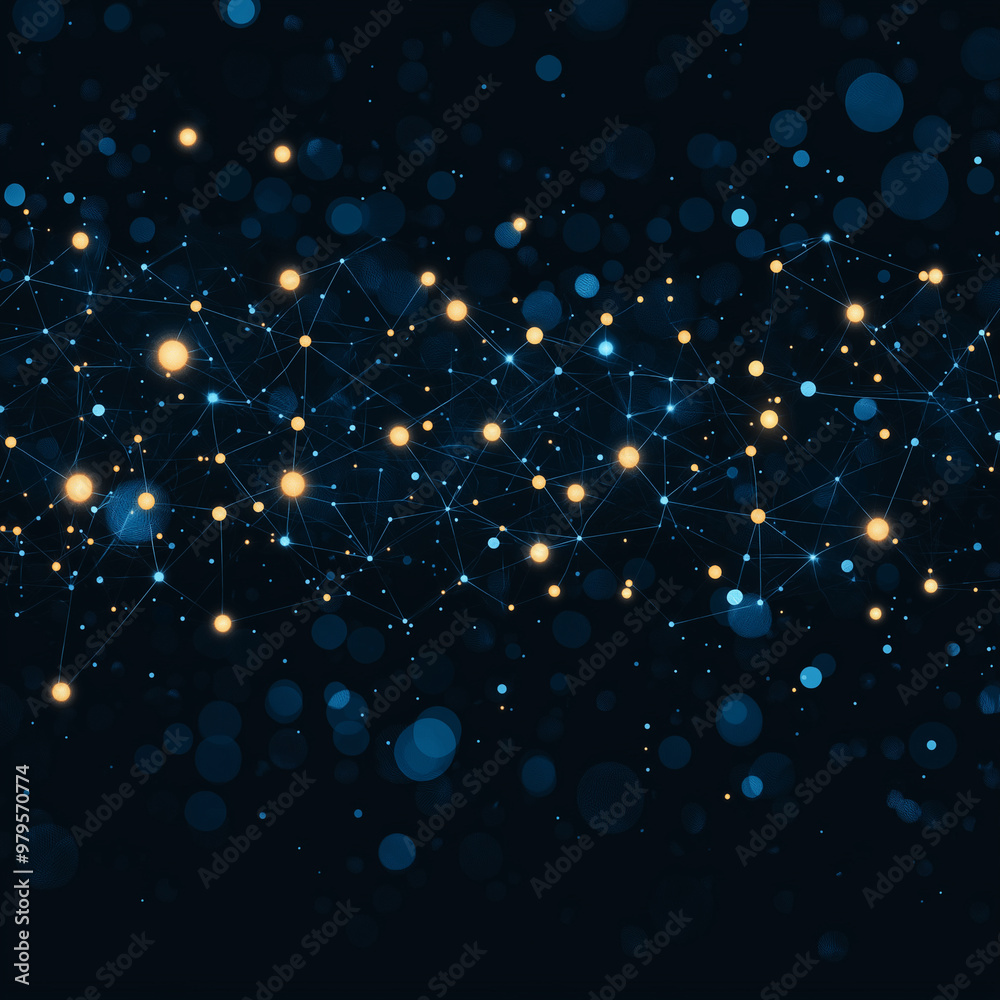 Canvas Prints a blue background with a lot of lines and dots