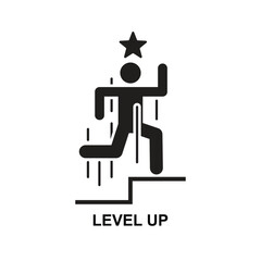 Level up icon isolated on background vector illustration.