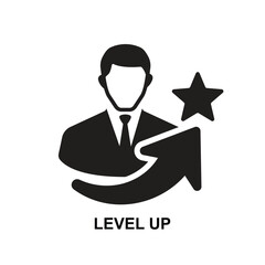 Level up icon isolated on background vector illustration.
