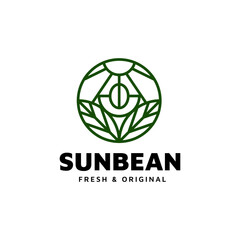 Sun Bean organic and natural logo design. template logo design for your business.