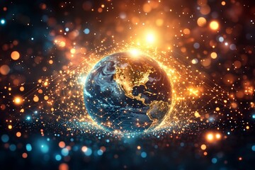 Obraz premium One World, One Network, Digital Inclusion and Equity