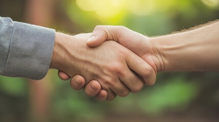 Close-Up Handshake Symbolizing Agreement and Partnership