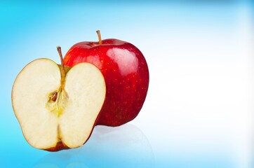 Fresh ripe sweet red apple fruits