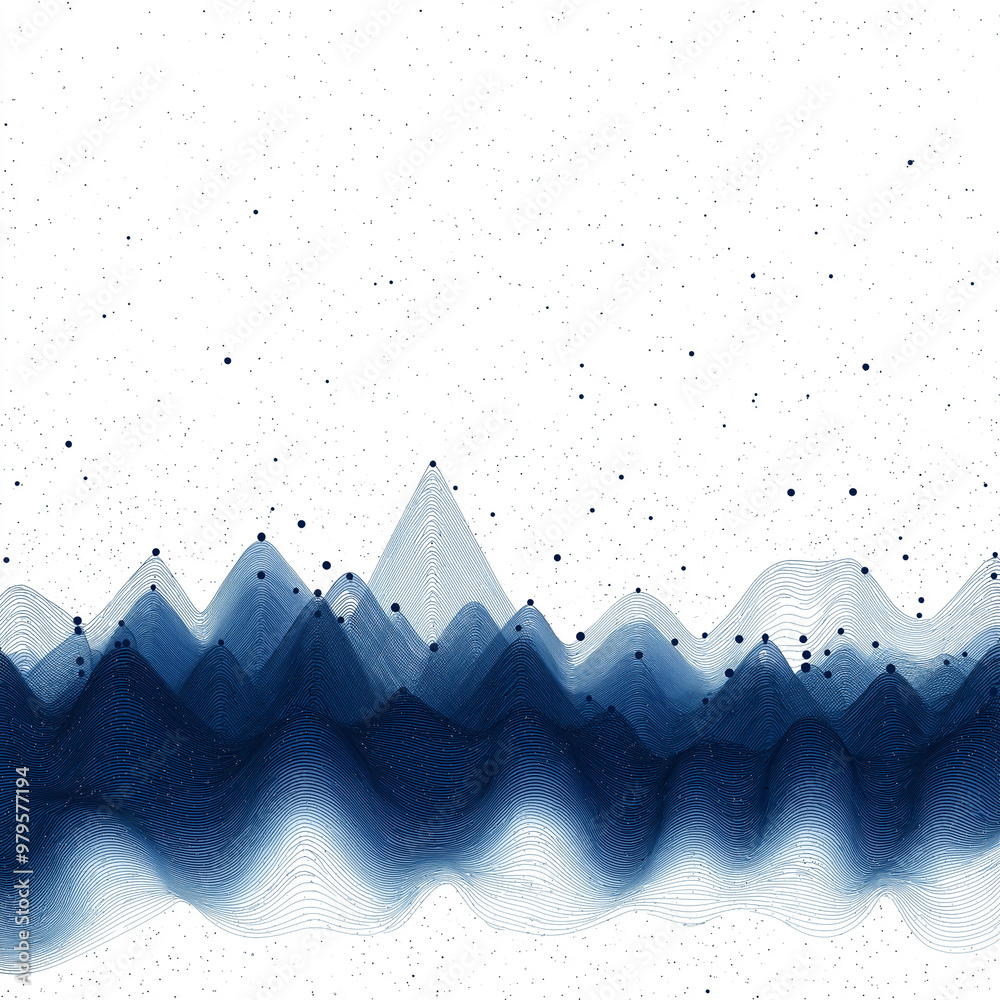 Canvas Prints a blue and white background with a lot of hexagons and dots