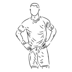 a man posing like a model line art illustration