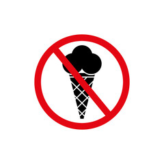 Don't eat ice cream. A simple flat vector illustration on a white background