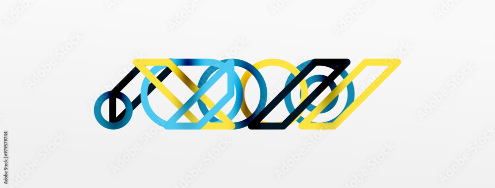 Poster Abstract background - colorful circle lines technology or business digital template