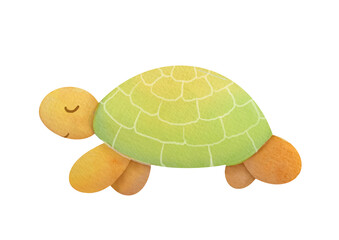 children cute animal, watercolor cute turtle. hand drawn funny animal isolated on transparent background. illustration for a children's book. clip art and cut out element design