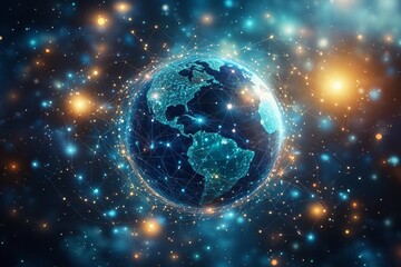 Obraz premium One World, One Network, Digital Inclusion and Equity