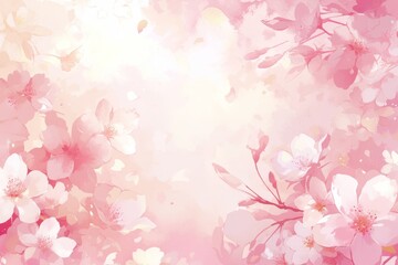 Delicate Pink Blossoms in Watercolor