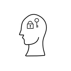 head icon with elements inside