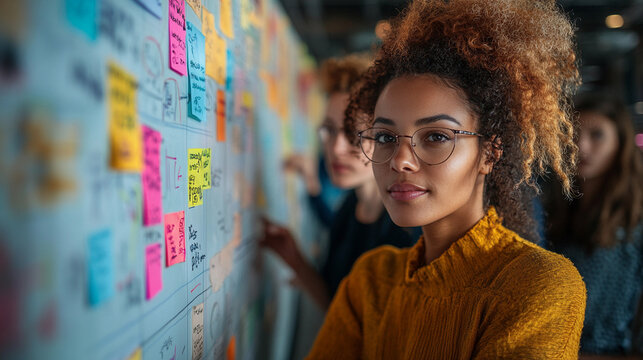 Diverse Team Brainstorming in a Creative Office Setting - Powered by Adobe