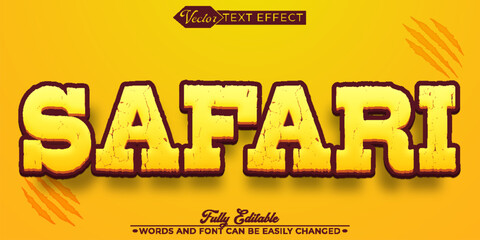 Cartoon Orange Safari Vector Editable Text Effect Template