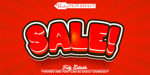 Red Sale Vector Editable Text Effect Template