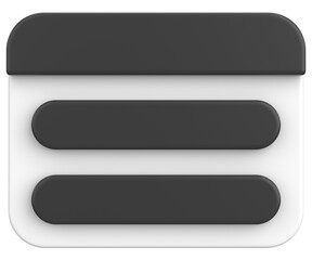 3D illustration of dialog box. Question popup.