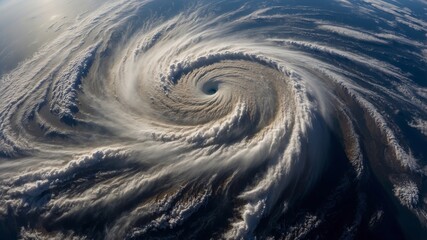 High resolution satellite view of massive hurricane