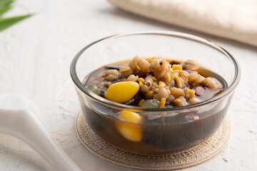 Assorted Bean and Barley in Syrup,Tao Tung Longan Juice.Thai Dessert.