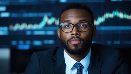 Analyst using predictive analytics software to forecast market trends, predictive modeling, business intelligence