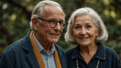 Cute elderly couple model.
