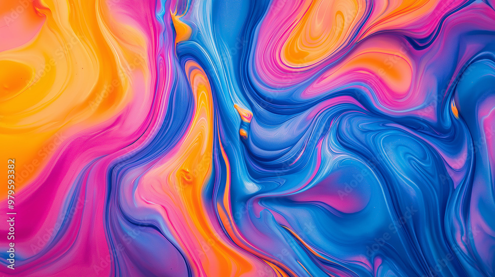 Aufkleber Mesmerizing blend of vibrant colors creating an abstract artwork