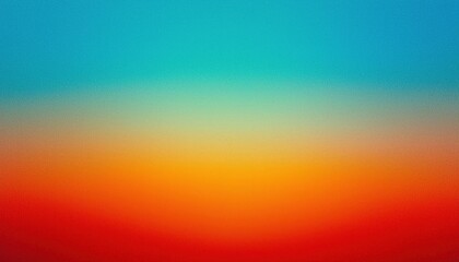 Obraz premium Vibrant Horizon. Gradient of Warm Red and Orange Melting Into Cool Blue Skies, Serenity of a Sunset or Sunrise Peaceful Transition Between Day and Night. Noise Backdrop Poster Banner Wallpaper