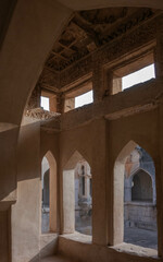 The Royal Bath is an example of exquisite Indo-Islamic architecture in Hampi, India.