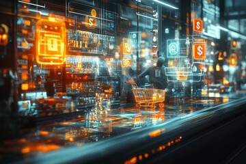 Fototapeta premium The Digital Marketplace, E commerce Growth
