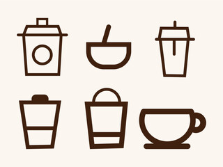 Paper coffee cup flat vector art illustration.