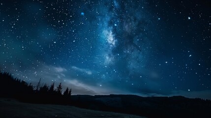 Fototapeta premium lake surrounded by mountains on a starry night