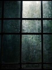 Dirty and dusty glass window background with a light beam.