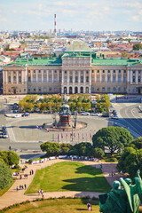 Obraz premium Aerial scenic view of St.Petersburg, Russia. Photo taken from the St. Isaac's Cathedral.