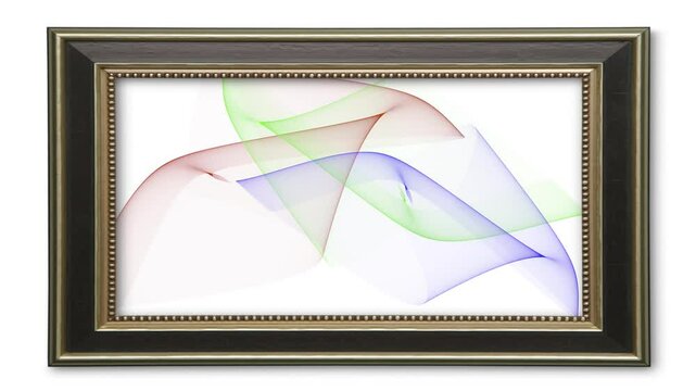 Animazione di una cornice con forme astratte in movimento