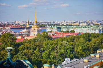 Aerial scenic view of St.Petersburg, Russia. Photo taken from the St. Isaac's Cathedral.