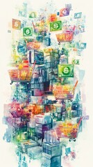 Fototapeta premium The Digital Marketplace, E commerce Growth