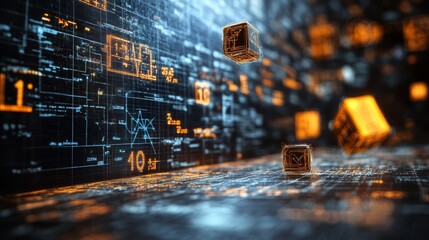 Digital Data Cubes with Abstract Background