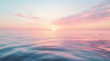 Obraz premium Serene ocean view during sunset, showcasing gentle waves and pastel skies for a tranquil atmosphere.