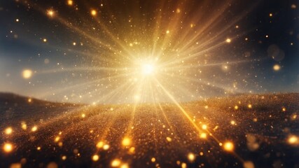 Obraz premium Radiant burst of golden light illuminating scene